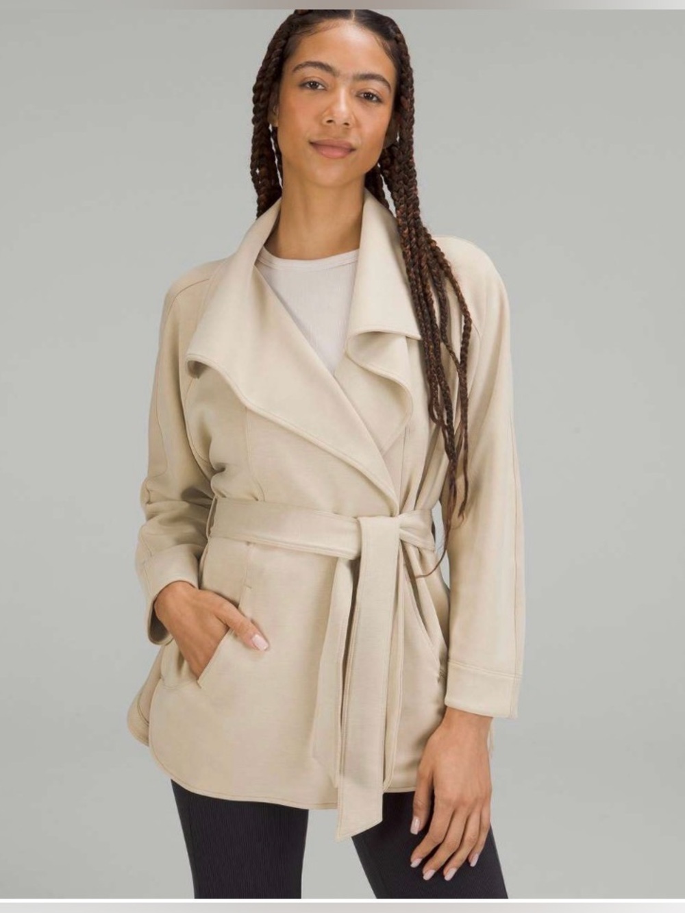 Lululemon Softstreme Belted Wrap Trench Coat Jacket . Size M/L